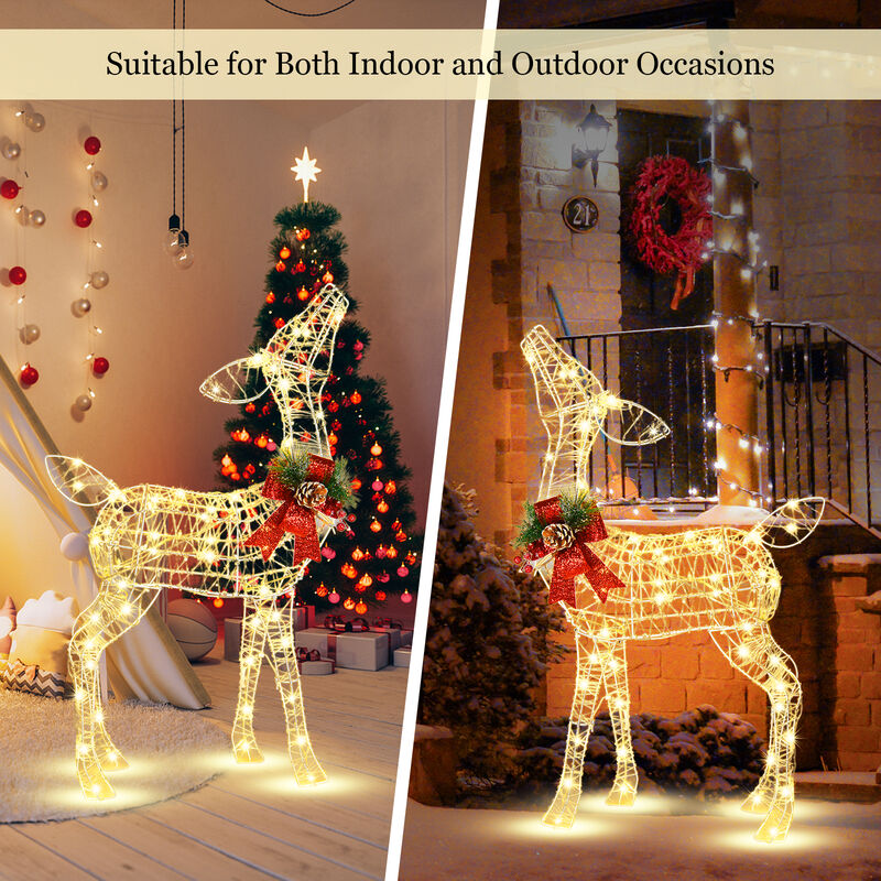 Christmas Reindeer Decoration with 50 Warm White LED Lights for Holiday Decor image number 3