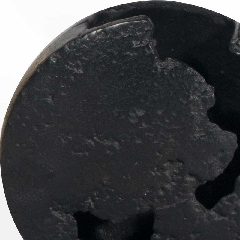 HomeRoots 8" Black Hammered Round Aluminum Table Vase image number 2