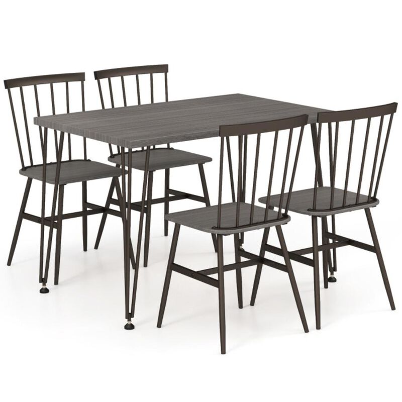 Hivvago 5-Piece Dining Table Set for 4 with 360° Swivel Feet for Small Place