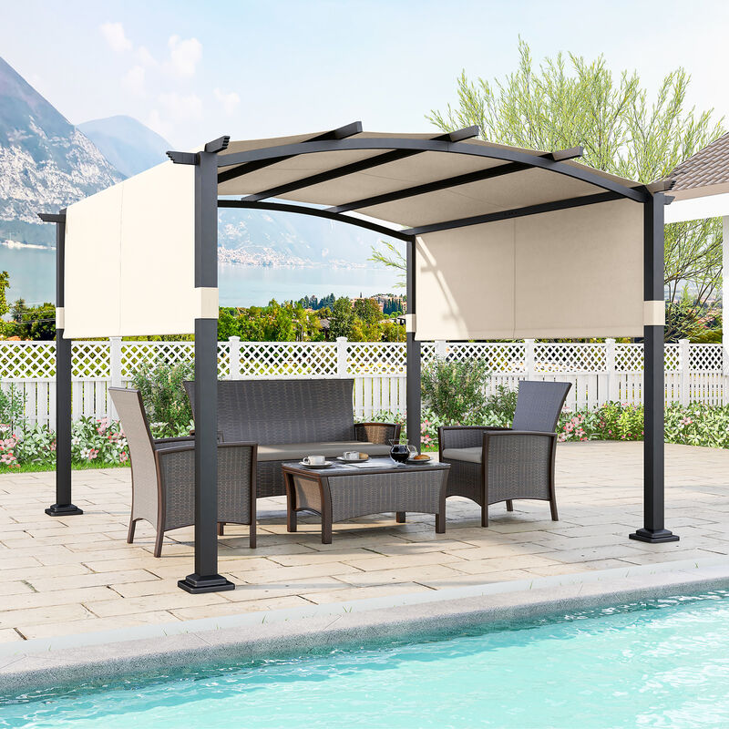 Patio Garden Shelter with Retractable Sunshade Canopy image number 1