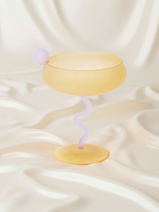 Jelly Bean Cocktail Coupe, Handblown Whimsical Wine Glasses