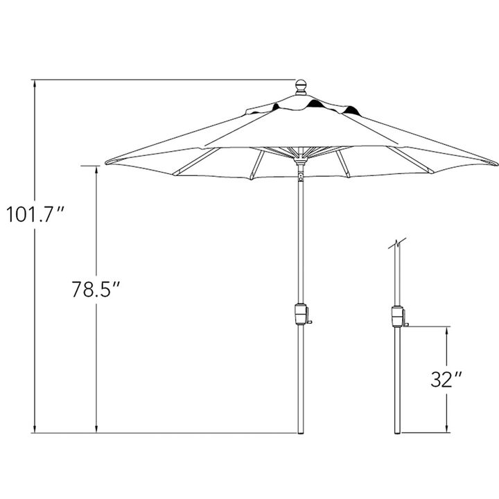 Mondawe 9FT Solefin Octagon Patio Umbrella with Push-Button Tilt, Bronze Frame