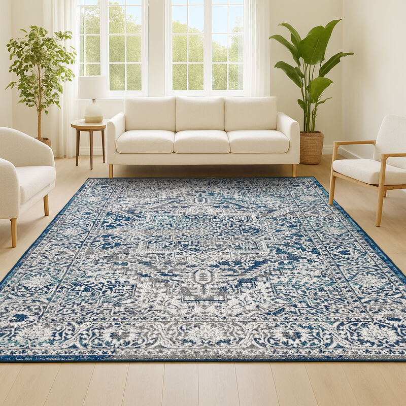 Modern Vintage Medallion Indoor Area Rug