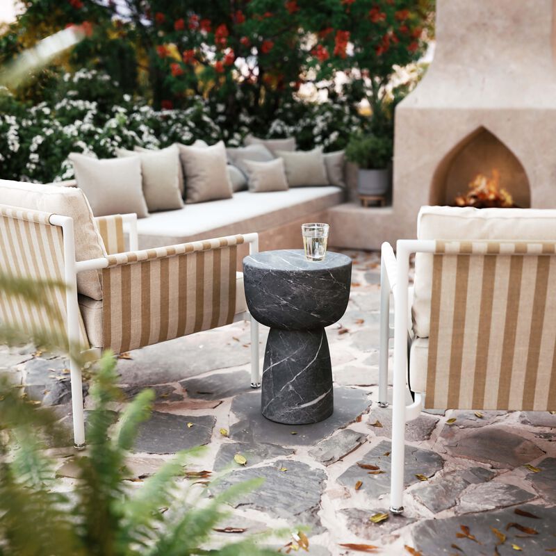 Charra Faux Marble Indoor/Outdoor Side Table