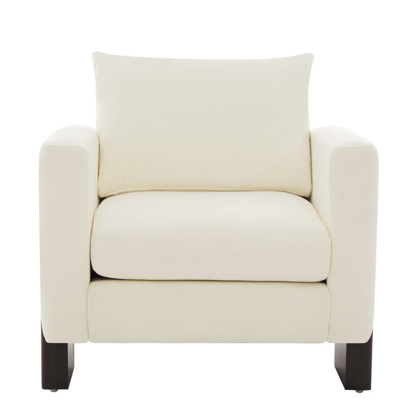Merax Elegant PU Upholstered Club Accent Chair with Integrated Architectural Armrests image number 0