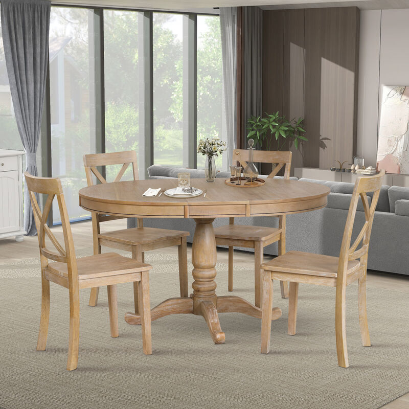 Streamdale Modern Round Dining Set for 4