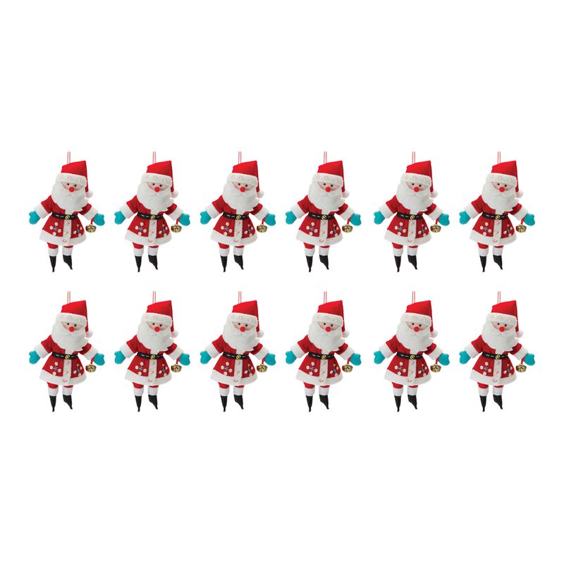 Plush Santa Ornament (Set of 12)