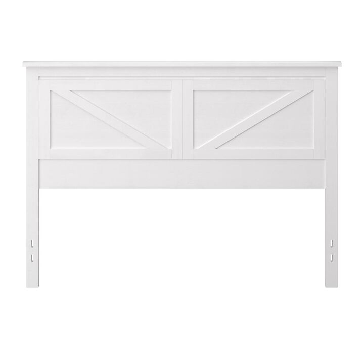 Glenwillow Home Farmhouse Wood Headboard in White, Queen