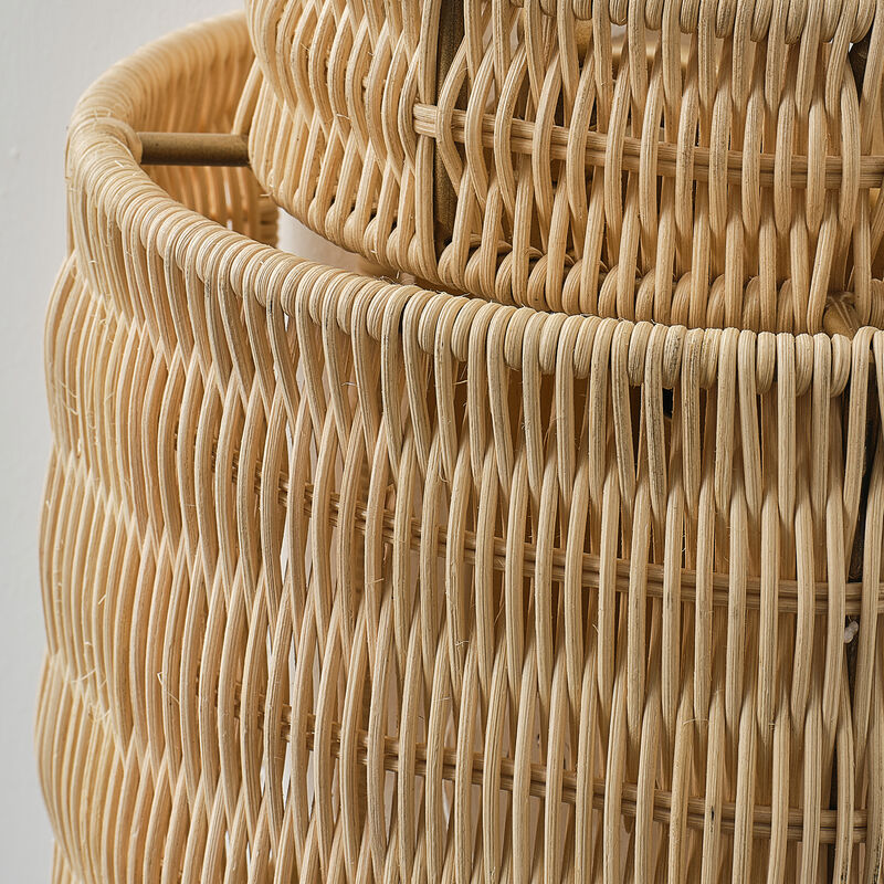 9" 1-Light Farmhouse Natural Handwoven Rattan Sconces for Bedroom, Hallway or Entryway image number 8