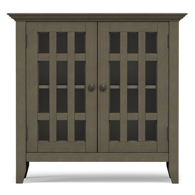Bedford SOLID WOOD 32 inch Wide Transitional Low Storage Media Cabinet in Farmhouse Grey image number 3