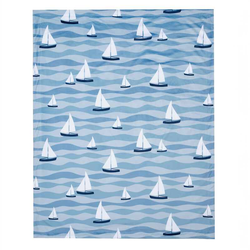 Lambs & Ivy Little Skipper Soft Luxury Nautical Sailboat Fleece Baby Blanket