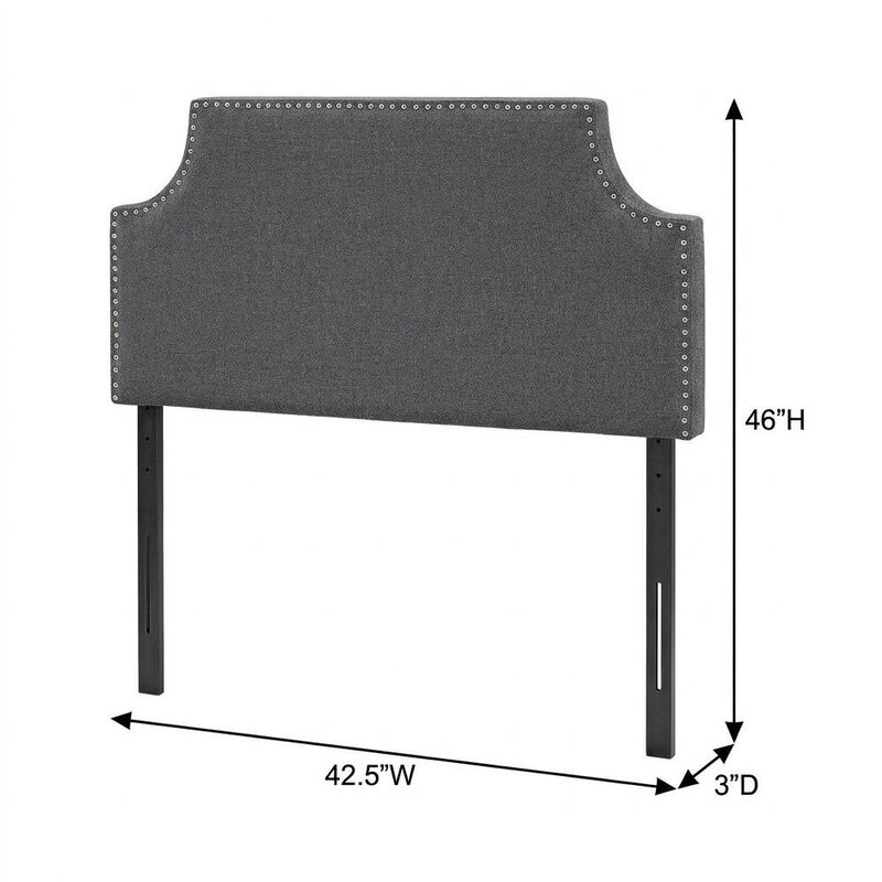Upholstered Fabric Twin Headboard with Padded Design and Sturdy Frame image number 1
