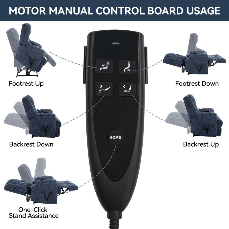 Dual Motor Heat Massage Recliners Infinite Position Electric Power Lift Recliners image number 5