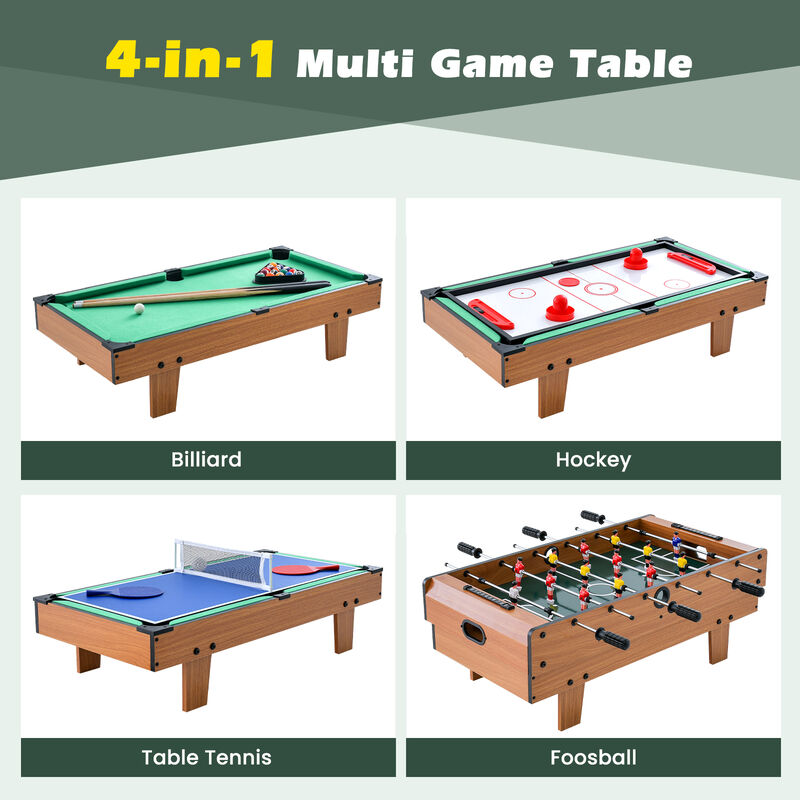 Multi Game Table with Foosball Pool Hockey and Table Tennis for Kids and Adults-Natural image number 5