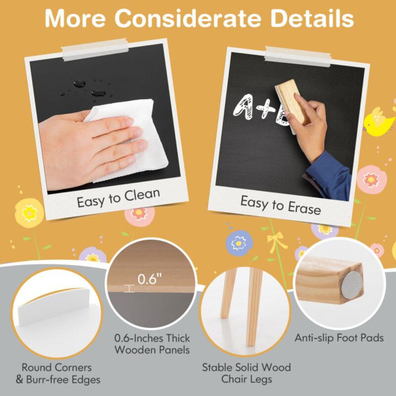 Hivvago 2-in-1 Kids House-Shaped Table and Chair Set