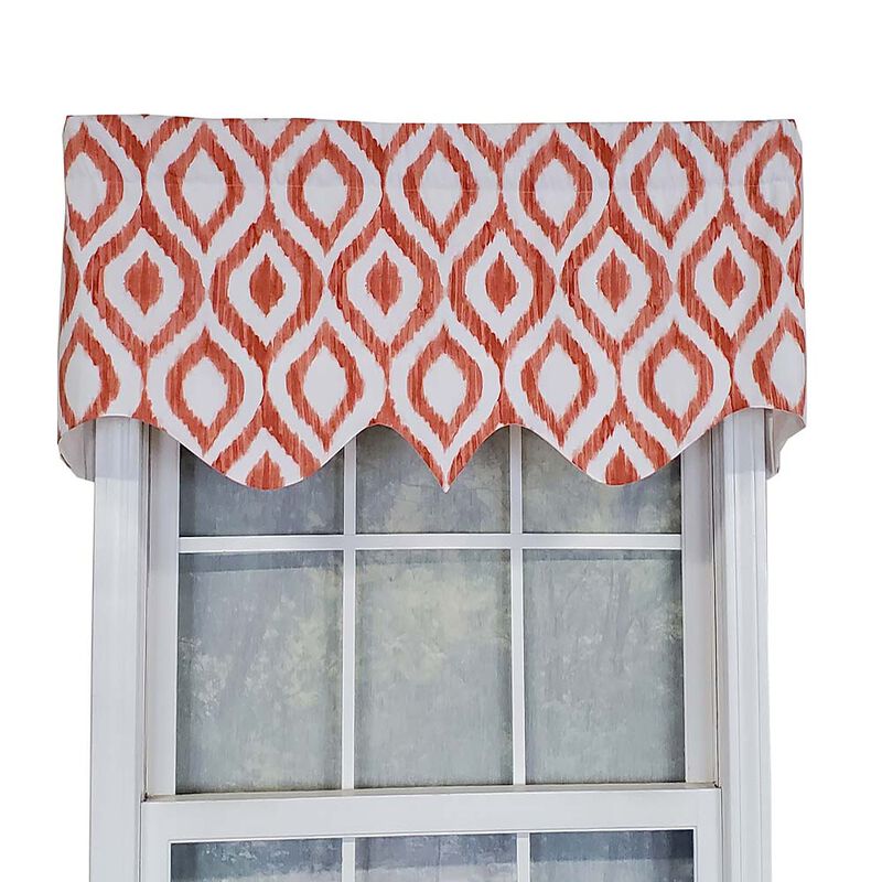 RLF Home Zamya Regal Window Treatment Valance 3" Rod Pocket 50" x 17" Tangerine