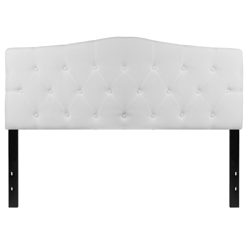 Flash Furniture Tufted Upholstered Queen Size Headboard in White Fabric image number 4