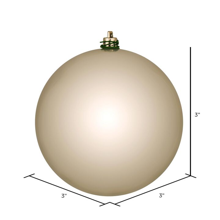 Vickerman 3" Oat Shiny Ball Ornament. Includes 12 Ornaments per Pack.