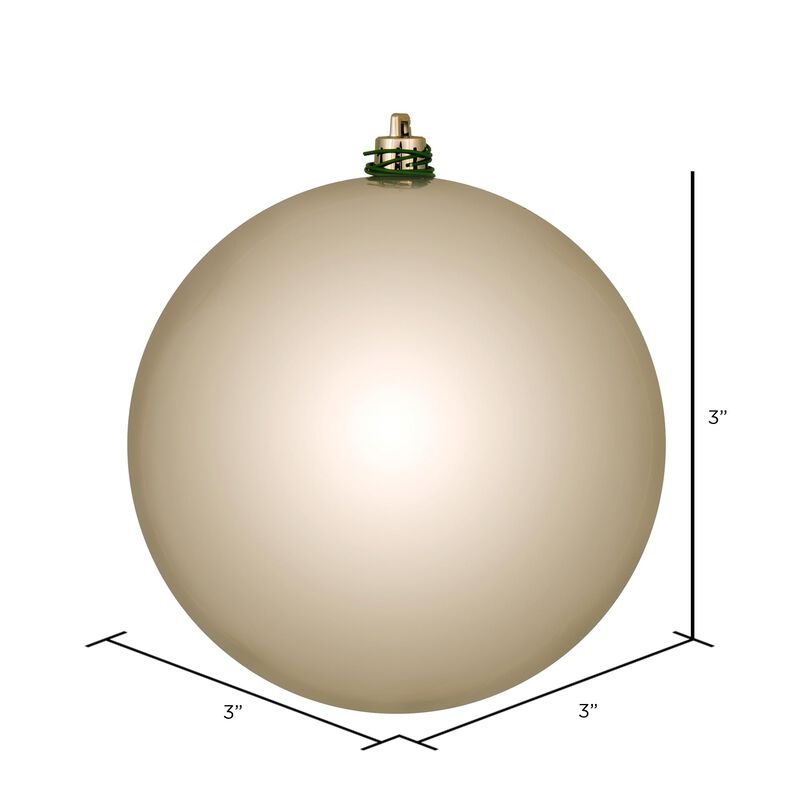 Vickerman 3" Oat Shiny Ball Ornament. Includes 12 Ornaments per Pack. image number 1