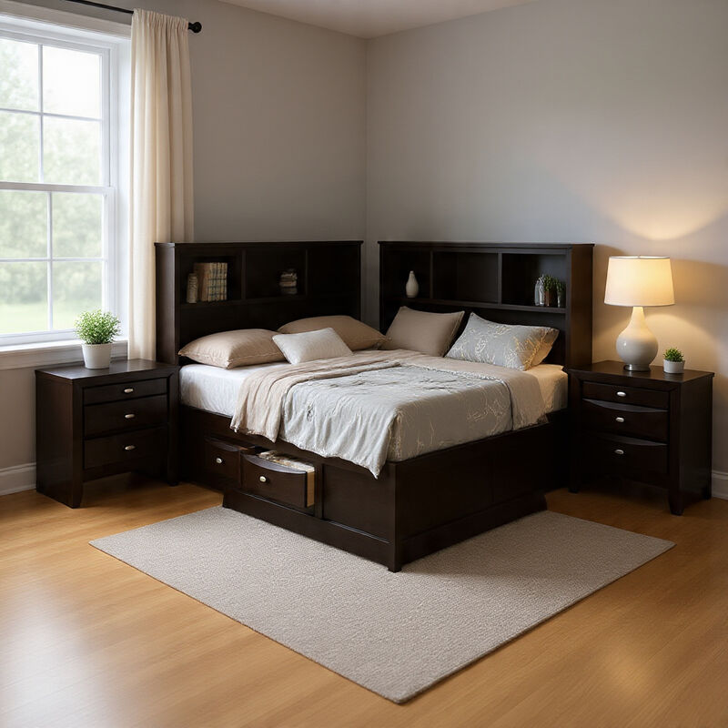 Bedroom Set, Wood &ndash; 2 Piece Set with Nightstand image number 1