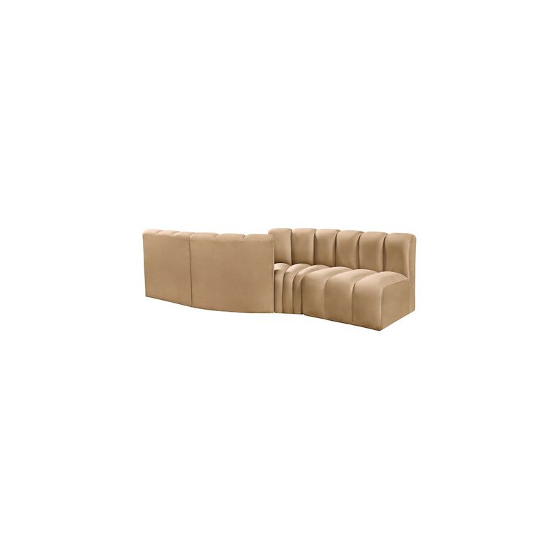 Meridian Furniture Arc Camel Velvet Modular Sofa