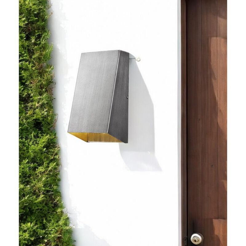 Hivvago Brushed Silver Geometric Wall Sconce