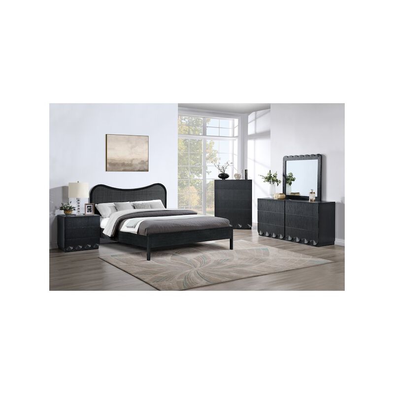 Meridian Furniture Scallop Black Mirror