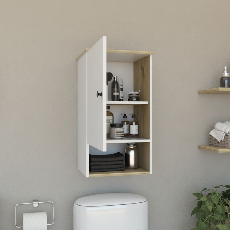 Medicine Cabinet Porto, Bathroom, Light Oak / White