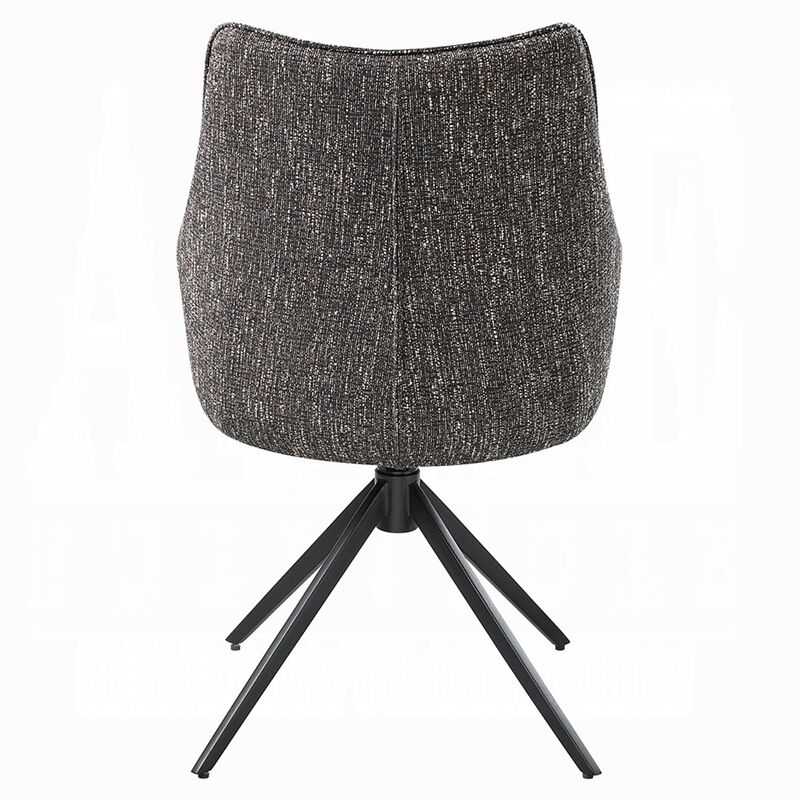 Maik Swivel Side Chair Set of 2, Wingback, Star Iron Base, Brown Chenille image number 4