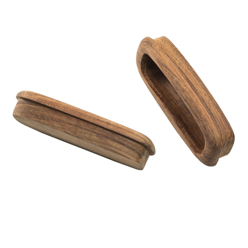 HomeRoots Set of Two Brown Teak Wood Drawer Pull Knobs image number 3