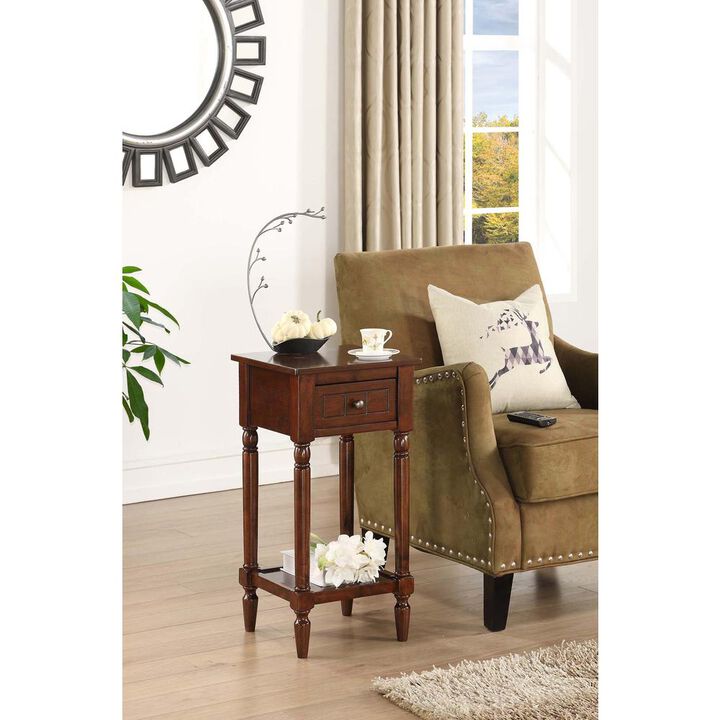Convenience Concepts French Country Khloe 1 Drawer Accent Table with Shelf Espresso