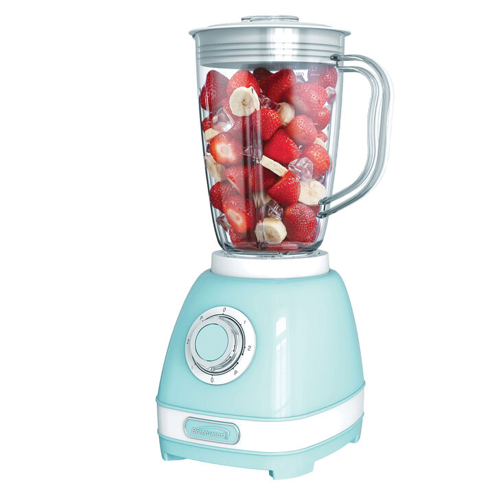 Brentwood JB-330BL 2 Speed Retro Blender in Blue with 50 Ounce Plastic Jar