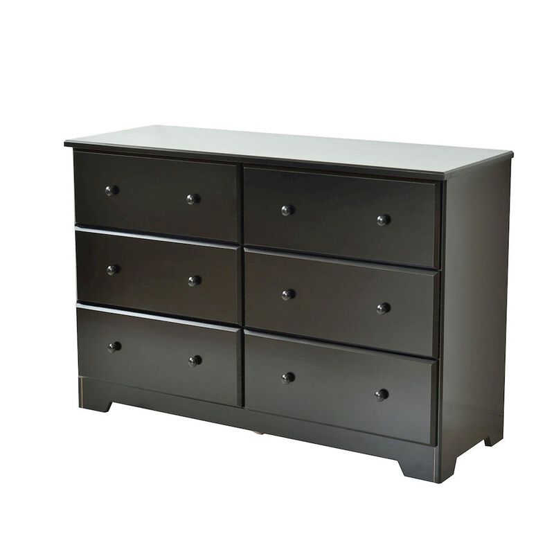 Solid Pine Wood 6 Drawer Double Dresser