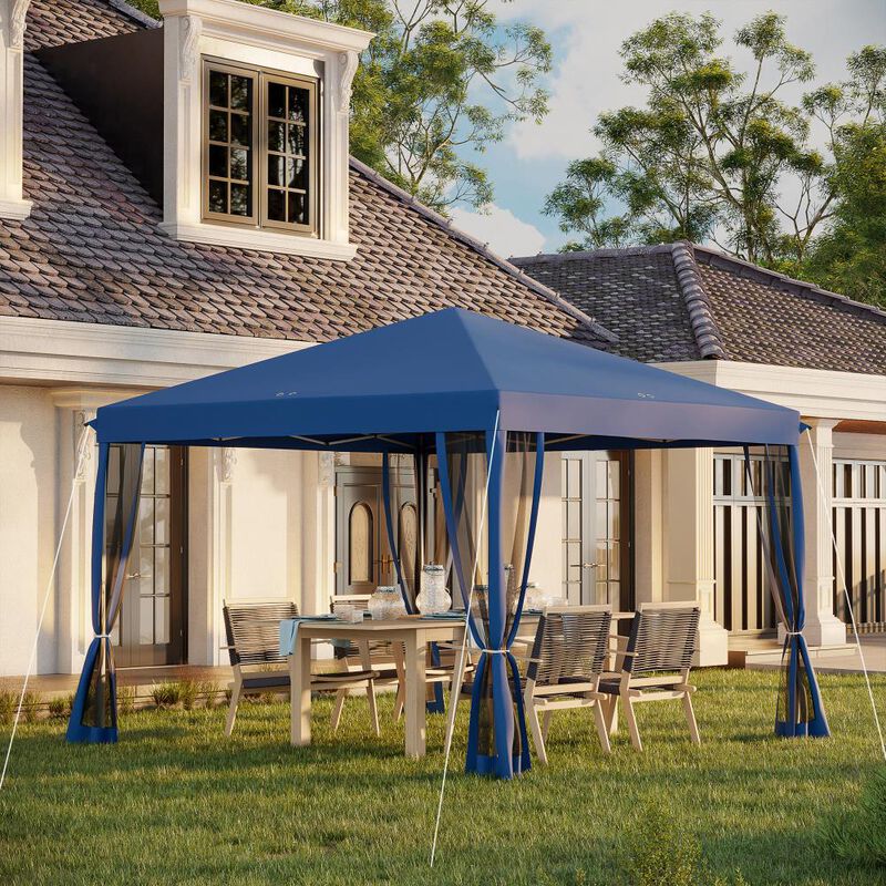 Hivvago 10' x 10' Pop Up Canopy Tent with Netting and Carry Bag image number 1