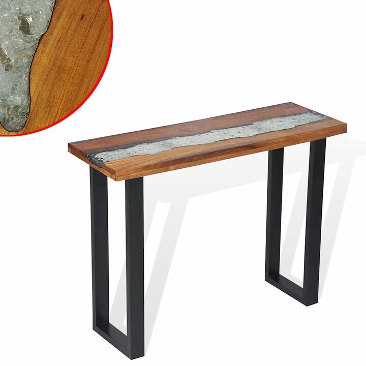 vidaXL Console Table Teak 39.4"x13.8"x29.5", 245065
