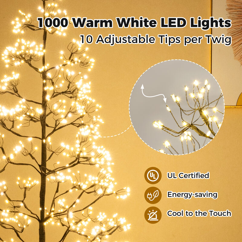 Pre-Lit Artificial Cedar Alpine Tree with Warm LED Lights and Stable Weighted Base image number 6