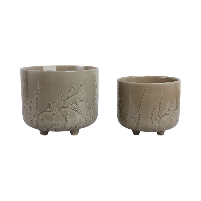 Flower Branches Planters, Cream