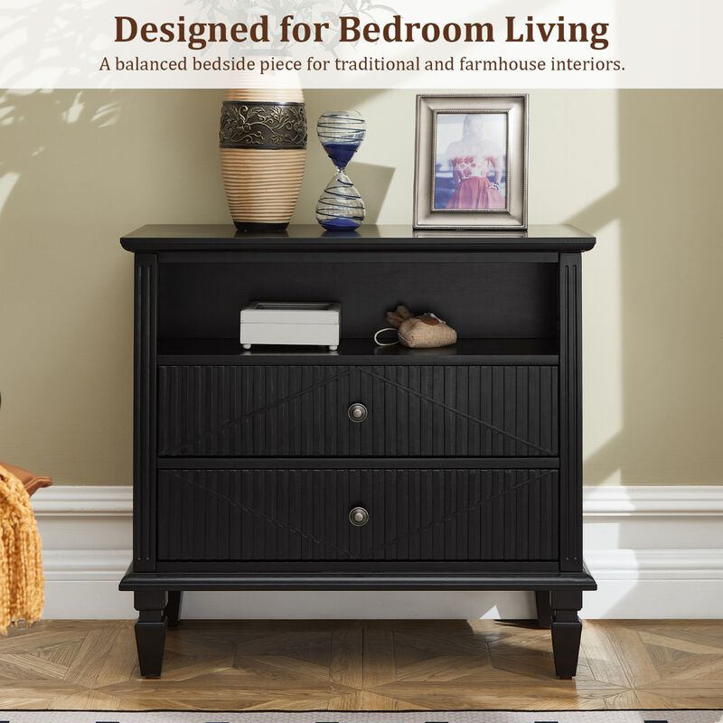 Kasrom Farmhouse Nightstand image number 2