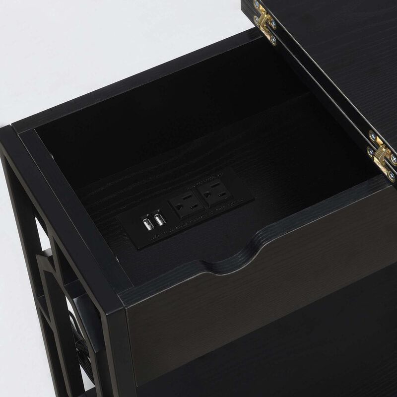 Convenience Concepts Omega Flip Top End Table with Charging Station*