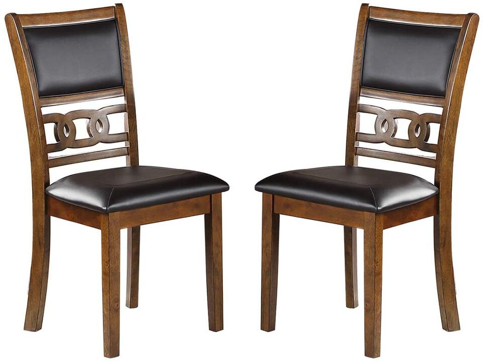 Streamdale Walnut Finish Dining Chairs Set of 2