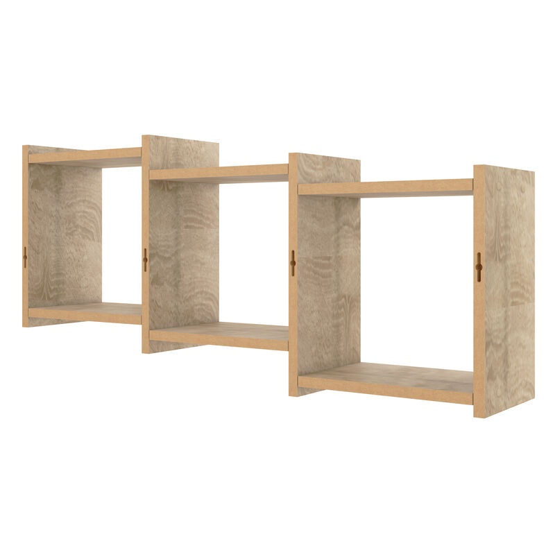 3-Cube Floating Decorative Organizer Wall Shelf with Ledges