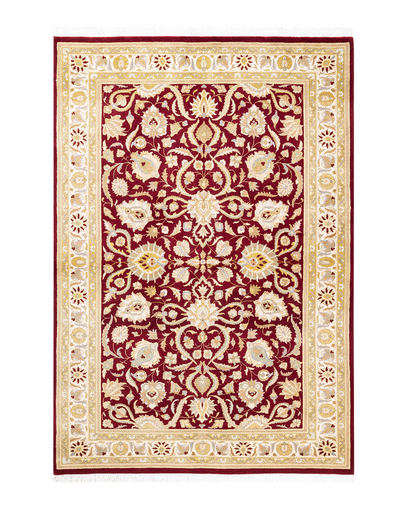 Mogul, One-of-a-Kind Hand-Knotted Area Rug  - Red, 4' 2" x 6' 4"