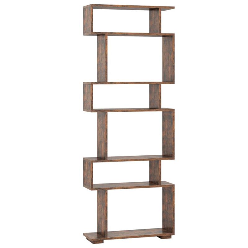 Hivvago 6-Tier Geometric Bookshelf with 2 Anti-Tipping Kits for Home Office