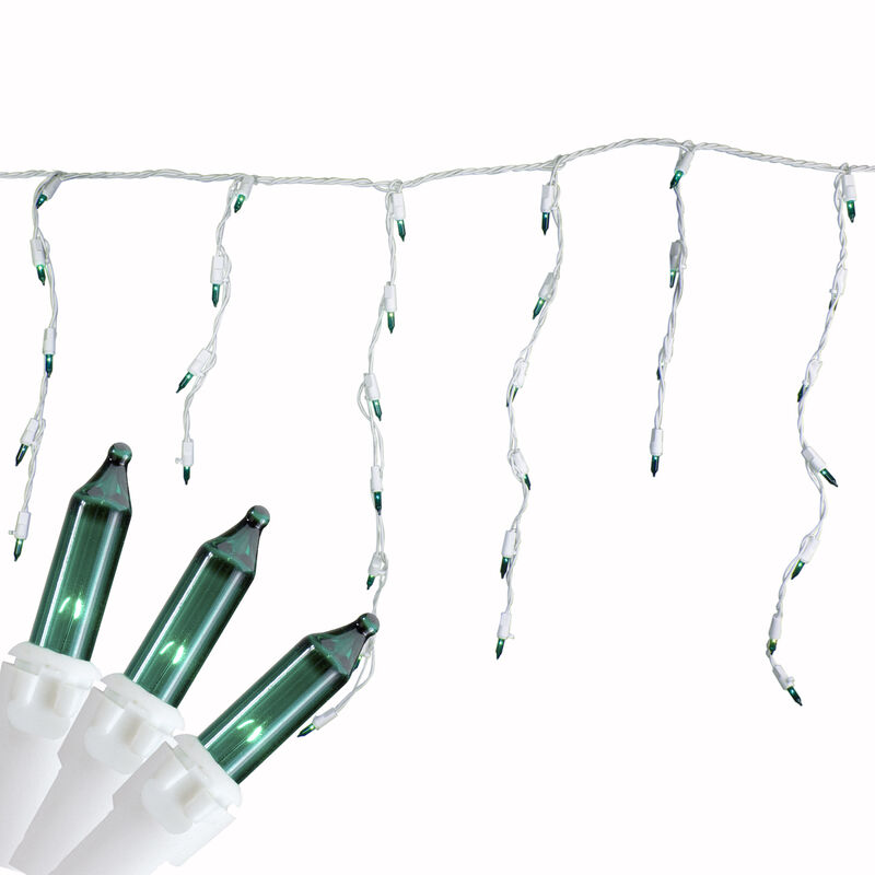 100 Count Teal Mini Icicle Christmas Lights  3.5 ft White Wire image number 2