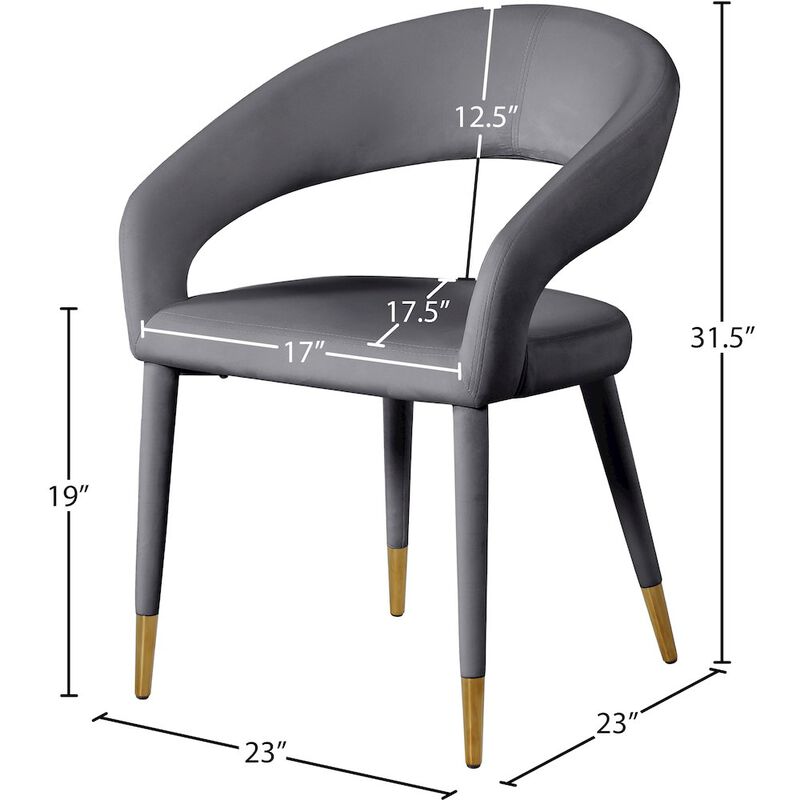 Meridian Furniture Destiny Grey Velvet Dining Chair