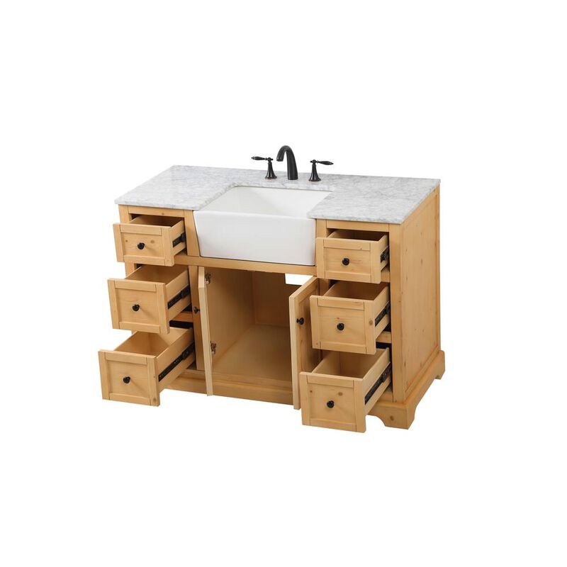 Elegant Kitchen and Bath 48 inch Single bathroom vanity in natural wood