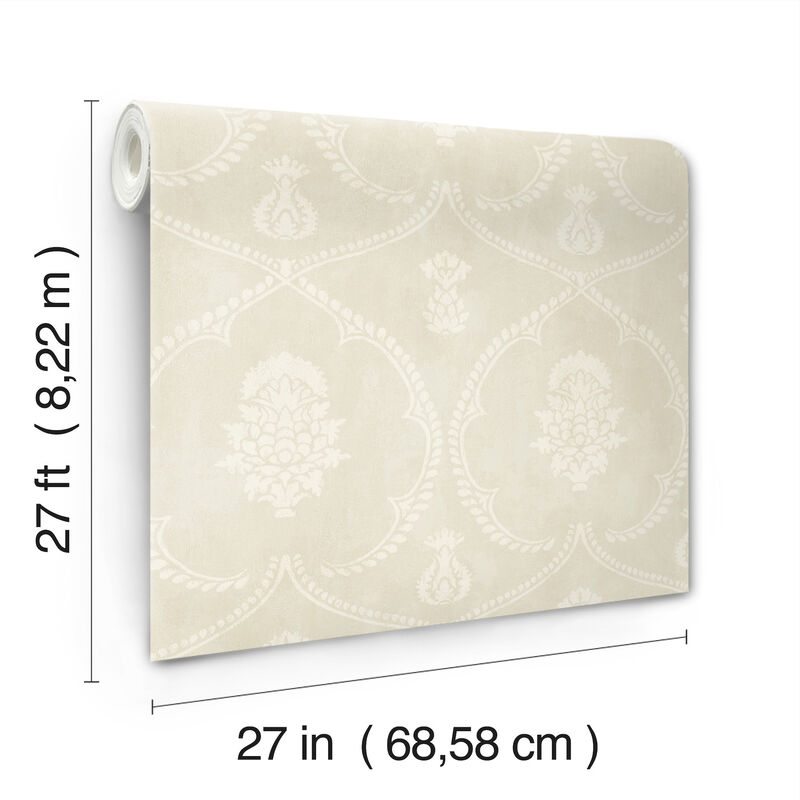 Royal Damask Beige Wallpaper (Set of 2) image number 2