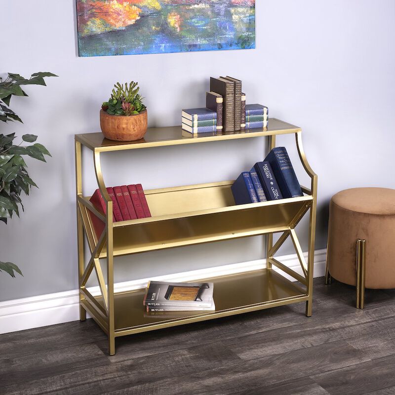 Butler Specialty Company Keats Library 2 Tier 36W Bookcase, Gold