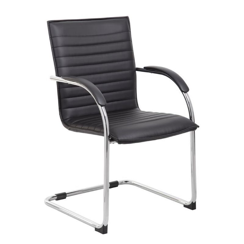 Neni Office Chair Set of 2, Foam Fill Vinyl, Chrome Cantilever image number 0