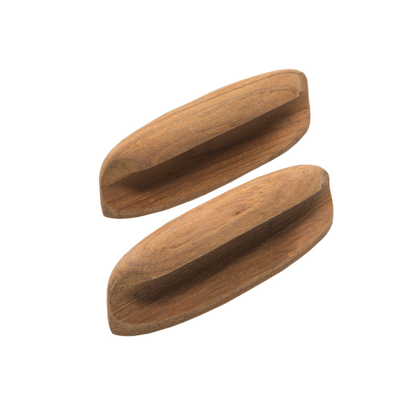 HomeRoots Set of Two Brown Wood Oval Drawer Pull Knobs image number 0